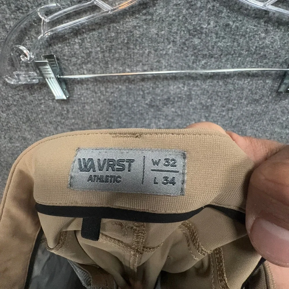 VRST Pants Mens 32x34 Tan Stretch Performance Commuter Trousers Chinos